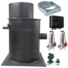 Pompput 1014 van DAB Pumps - complete afvalwatersysteem in een. Plug and play systeem.